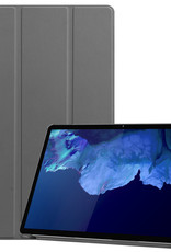Nomfy Hoes Geschikt voor Lenovo Tab P11 Plus Hoes Tri-fold Tablet Hoesje Case Met Screenprotector - Hoesje Geschikt voor Lenovo Tab P11 Plus Hoesje Hardcover Bookcase - Grijs
