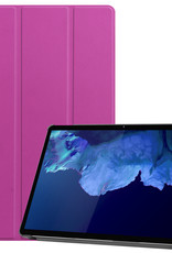 Nomfy Hoes Geschikt voor Lenovo Tab P11 Plus Hoes Tri-fold Tablet Hoesje Case Met Screenprotector - Hoesje Geschikt voor Lenovo Tab P11 Plus Hoesje Hardcover Bookcase - Paars