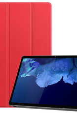 Nomfy Hoes Geschikt voor Lenovo Tab P11 Plus Hoes Tri-fold Tablet Hoesje Case Met Screenprotector - Hoesje Geschikt voor Lenovo Tab P11 Plus Hoesje Hardcover Bookcase - Rood