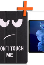Nomfy Hoes Geschikt voor Lenovo Tab P11 Plus Hoes Tri-fold Tablet Hoesje Case Met Screenprotector - Hoesje Geschikt voor Lenovo Tab P11 Plus Hoesje Hardcover Bookcase - Don't Touch Me