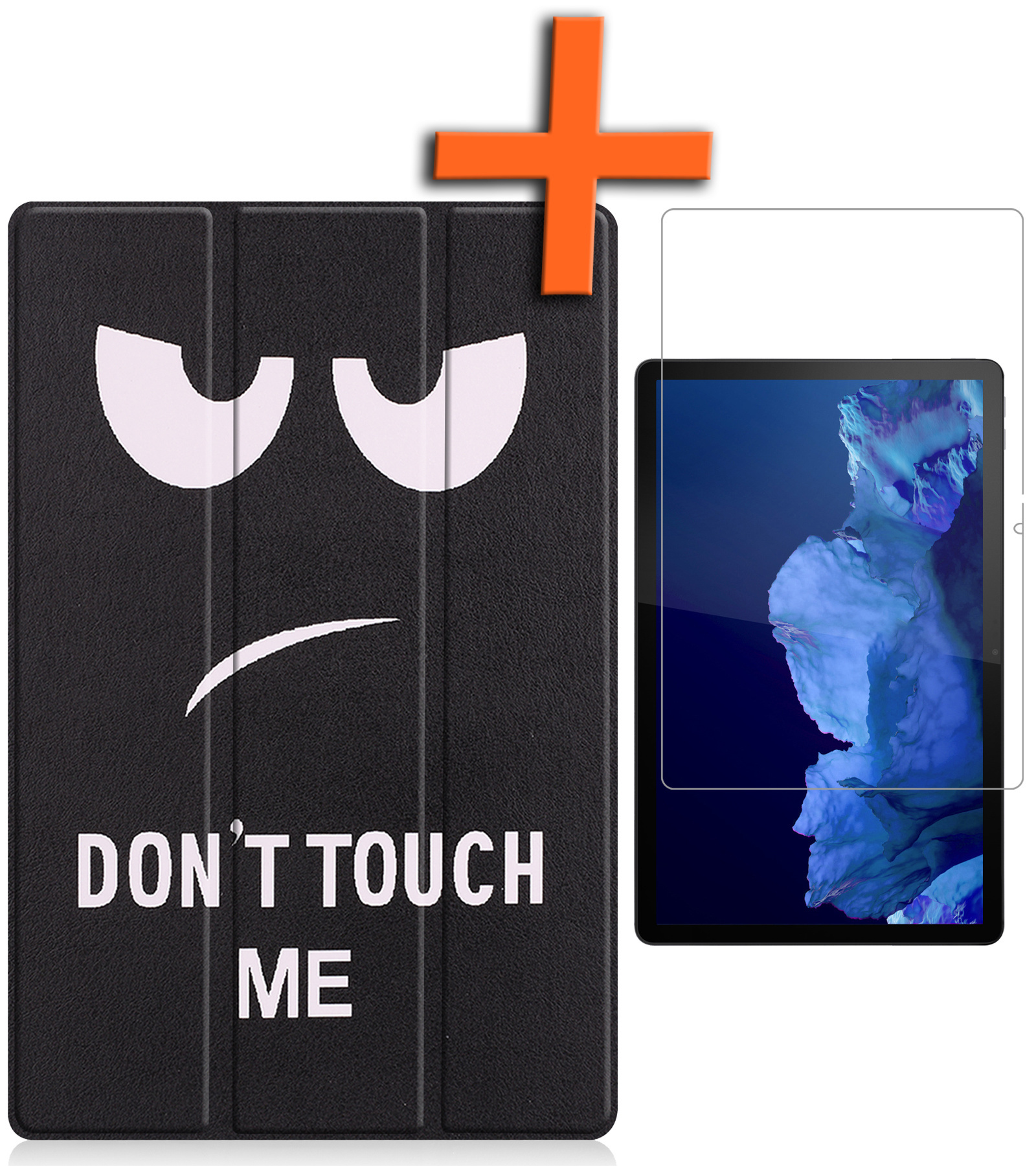 Nomfy Hoes Geschikt voor Lenovo Tab P11 Plus Hoes Tri-fold Tablet Hoesje Case Met Screenprotector - Hoesje Geschikt voor Lenovo Tab P11 Plus Hoesje Hardcover Bookcase - Don't Touch Me