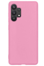NoXx Hoes Geschikt voor Samsung A13 4G Hoesje Cover Siliconen Back Case Hoes Met Screenprotector - Lichtroze