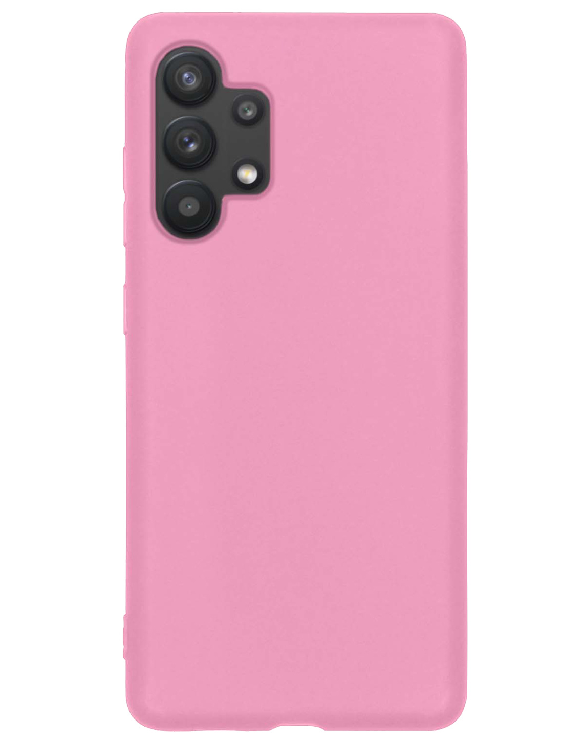 NoXx Hoes Geschikt voor Samsung A13 4G Hoesje Cover Siliconen Back Case Hoes Met Screenprotector - Lichtroze