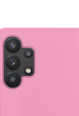 NoXx Hoes Geschikt voor Samsung A13 4G Hoesje Cover Siliconen Back Case Hoes Met Screenprotector - Lichtroze