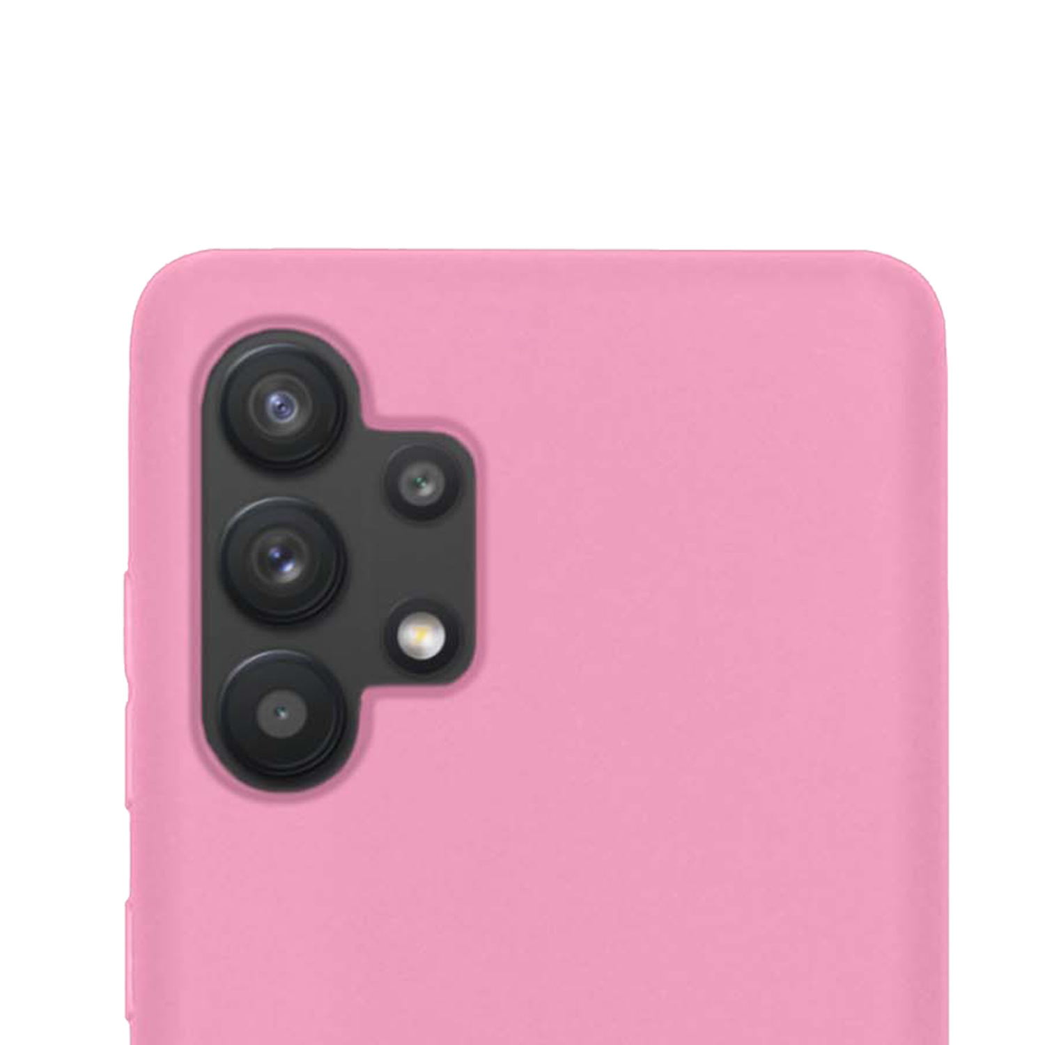 NoXx Hoes Geschikt voor Samsung A13 4G Hoesje Cover Siliconen Back Case Hoes Met Screenprotector - Lichtroze