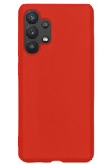 BASEY. Hoes Geschikt voor Samsung A13 4G Hoesje Siliconen Back Cover Case Met 2x Screenprotector - Hoesje Geschikt voor Samsung Galaxy A13 4G Hoes Cover Hoesje - Rood