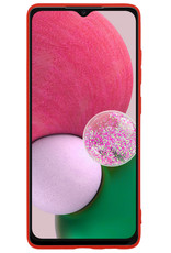 BASEY. Hoes Geschikt voor Samsung A13 4G Hoesje Siliconen Back Cover Case Met 2x Screenprotector - Hoesje Geschikt voor Samsung Galaxy A13 4G Hoes Cover Hoesje - Rood
