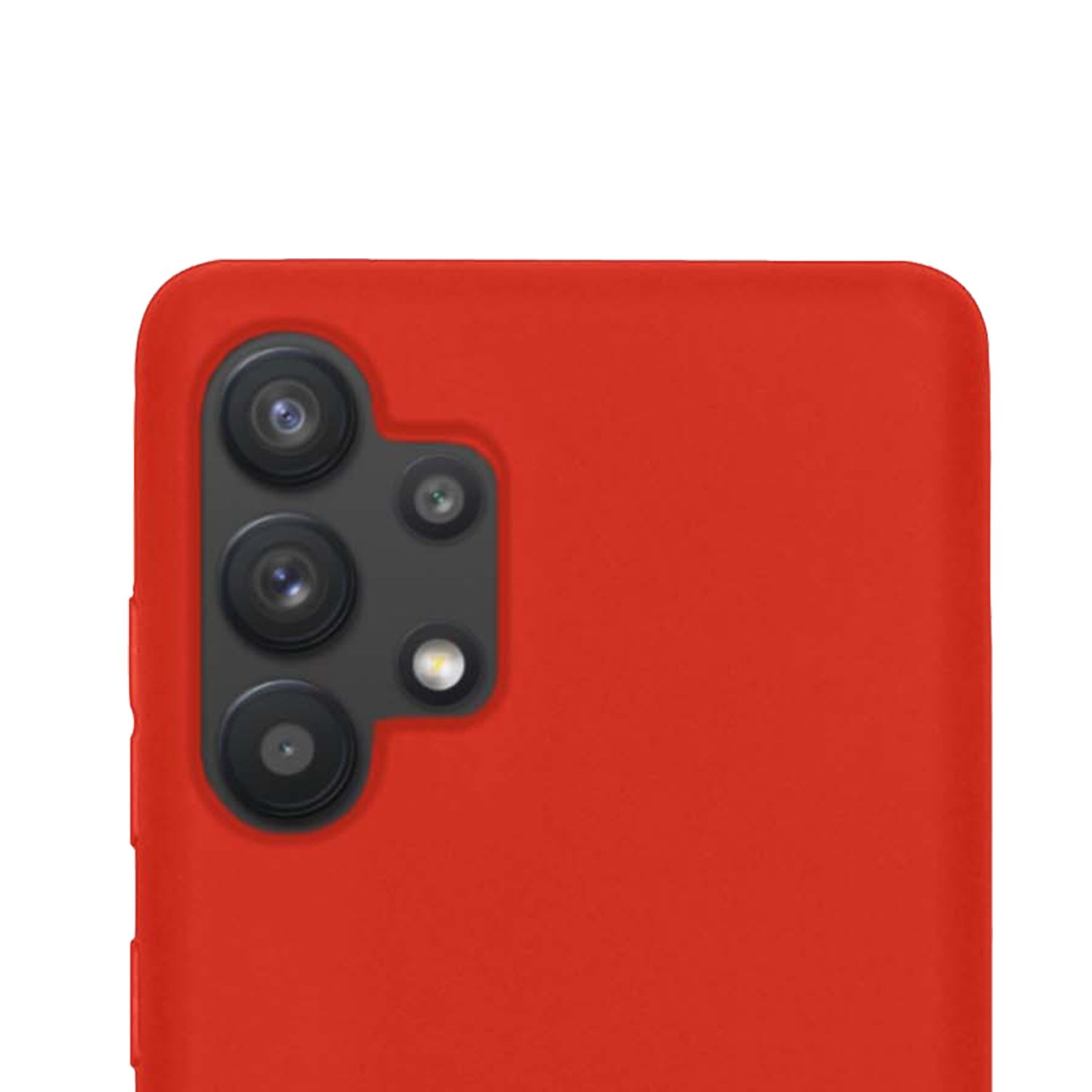 Samsung Galaxy A13 4G Hoesje Back Cover Siliconen Case Hoes Met Screenprotector - Rood