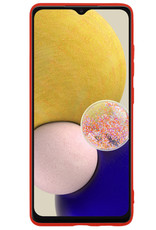 NoXx Hoes Geschikt voor Samsung A13 4G Hoesje Cover Siliconen Back Case Hoes Met 2x Screenprotector - Rood