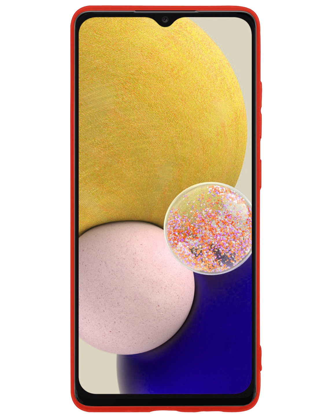 NoXx Hoes Geschikt voor Samsung A13 4G Hoesje Cover Siliconen Back Case Hoes Met 2x Screenprotector - Rood