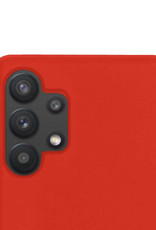 NoXx Hoes Geschikt voor Samsung A13 4G Hoesje Cover Siliconen Back Case Hoes Met 2x Screenprotector - Rood