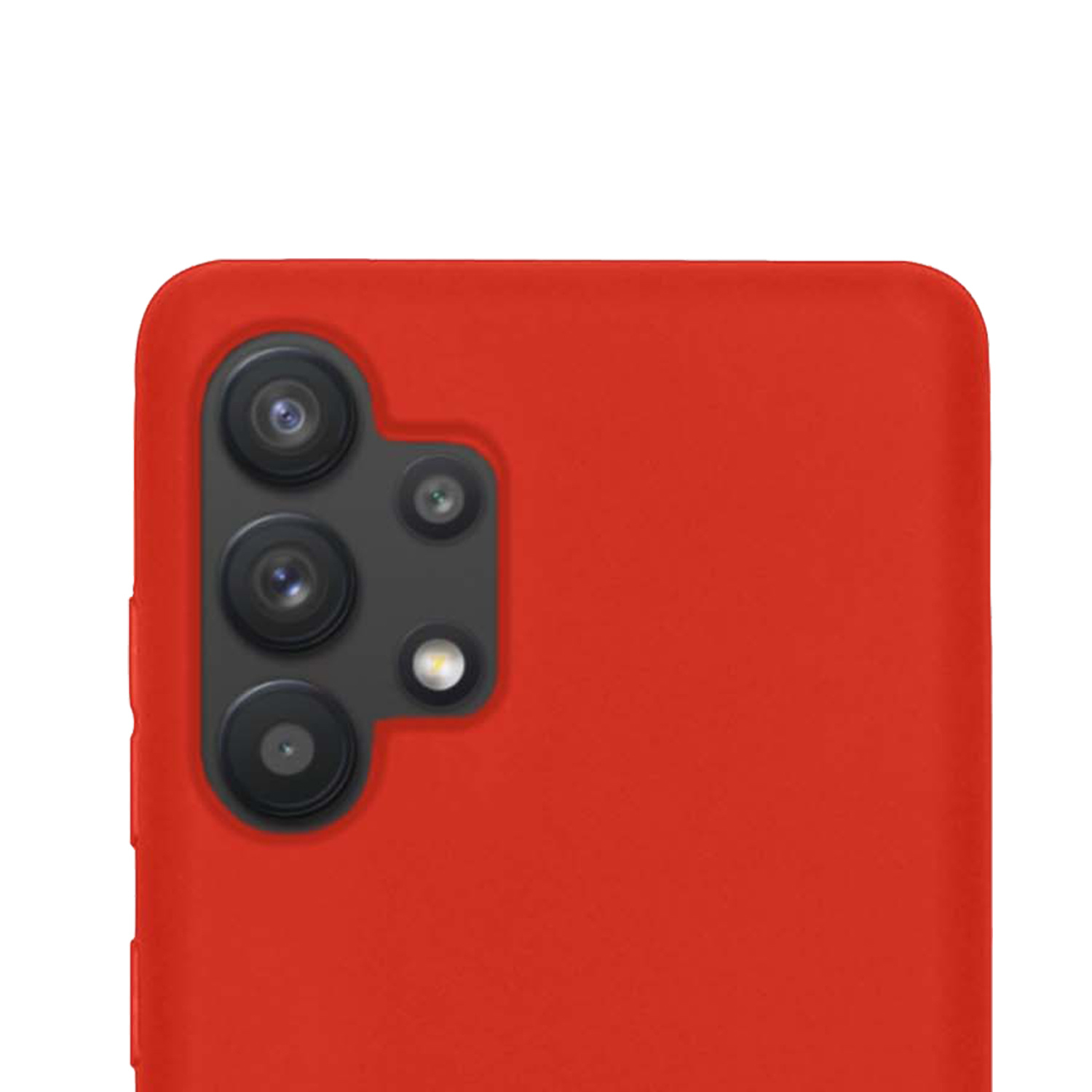 Samsung Galaxy A13 4G Hoesje Back Cover Siliconen Case Hoes Met 2x Screenprotector - Rood