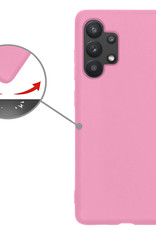 Nomfy Hoesje Geschikt voor Samsung A13 4G Hoesje Siliconen Cover Case Met Screenprotector - Hoes Geschikt voor Samsung Galaxy A13 4G Hoes Back Case - Lichtroze