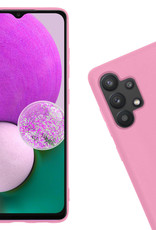 Nomfy Hoesje Geschikt voor Samsung A13 4G Hoesje Siliconen Cover Case Met Screenprotector - Hoes Geschikt voor Samsung Galaxy A13 4G Hoes Back Case - Lichtroze