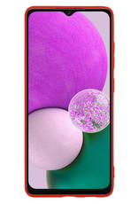 Nomfy Hoesje Geschikt voor Samsung A13 4G Hoesje Siliconen Cover Case Met Screenprotector - Hoes Geschikt voor Samsung Galaxy A13 4G Hoes Back Case - Rood