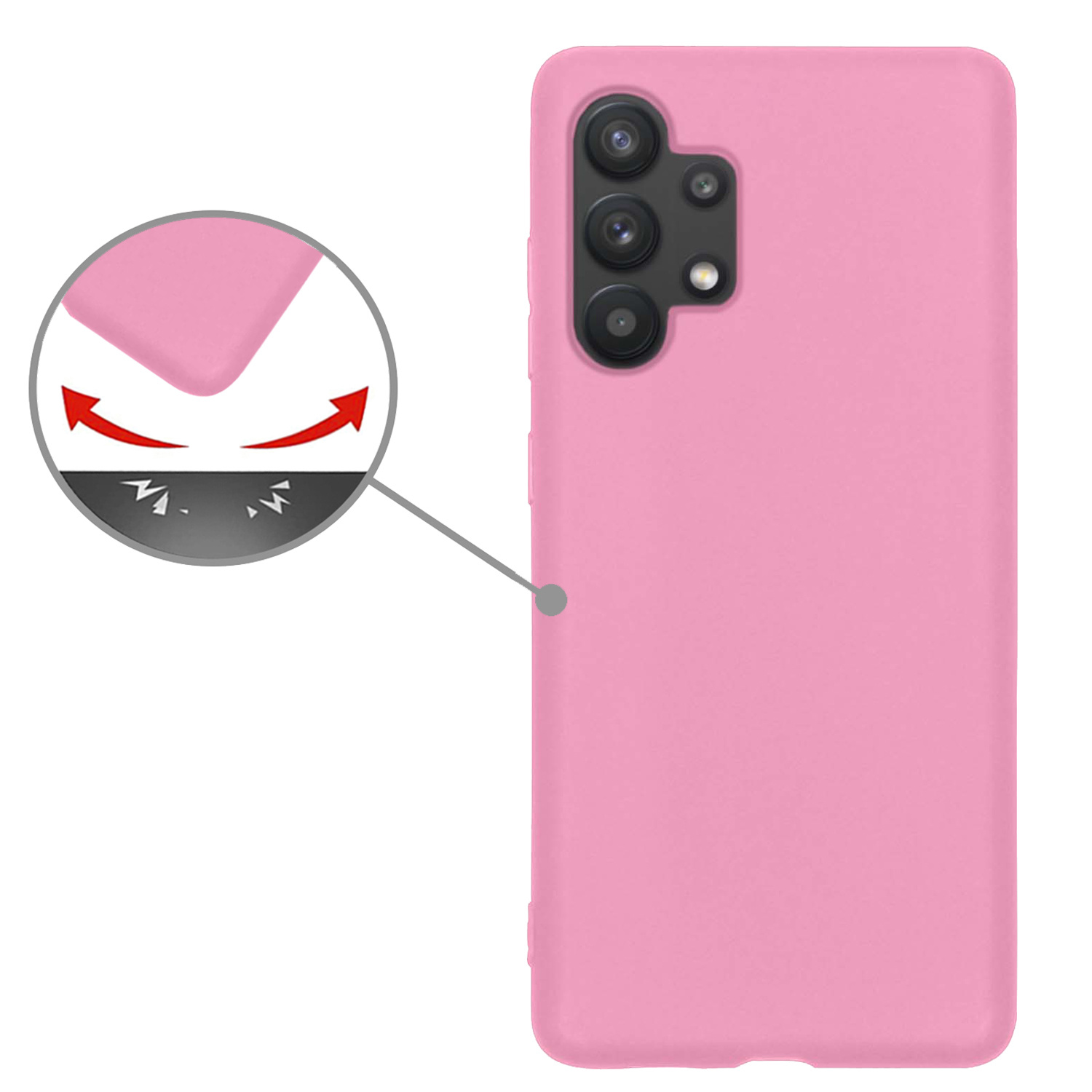 Nomfy Hoesje Geschikt voor Samsung A13 4G Hoesje Siliconen Cover Case Met 2x Screenprotector - Hoes Geschikt voor Samsung Galaxy A13 4G Hoes Back Case - Lichtroze