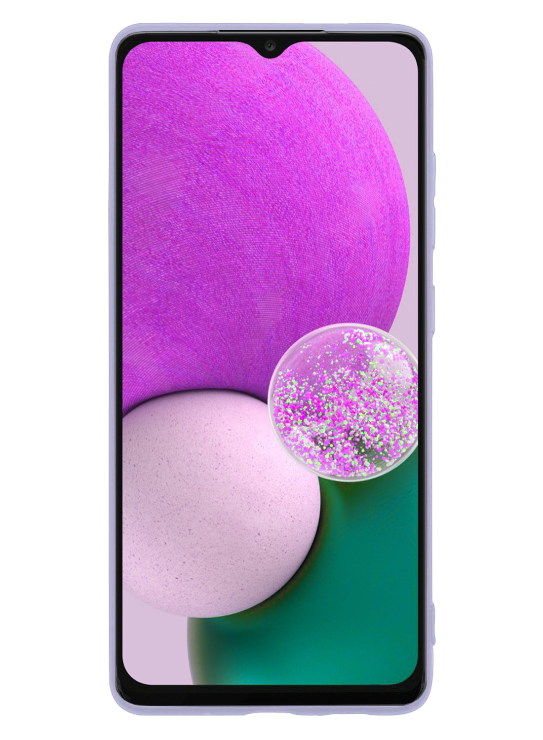 Nomfy Hoesje Geschikt voor Samsung A13 4G Hoesje Siliconen Cover Case Met 2x Screenprotector - Hoes Geschikt voor Samsung Galaxy A13 4G Hoes Back Case - Lila