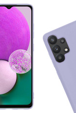 Nomfy Hoesje Geschikt voor Samsung A13 4G Hoesje Siliconen Cover Case Met 2x Screenprotector - Hoes Geschikt voor Samsung Galaxy A13 4G Hoes Back Case - Lila