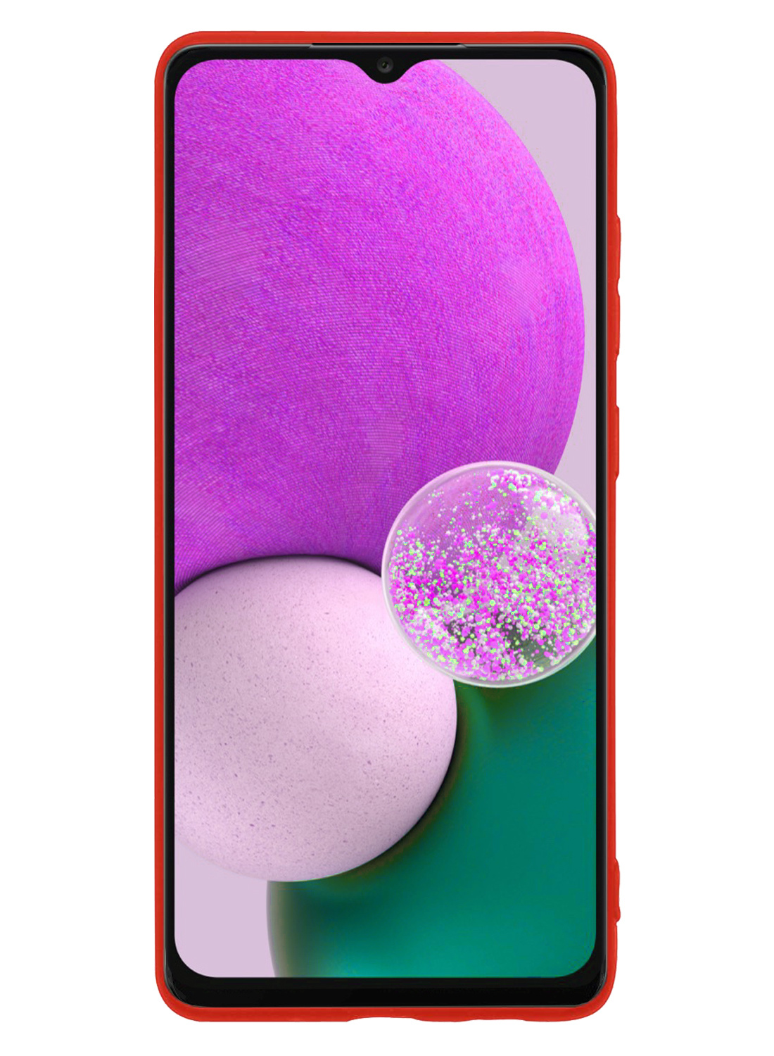 Nomfy Hoesje Geschikt voor Samsung A13 4G Hoesje Siliconen Cover Case Met 2x Screenprotector - Hoes Geschikt voor Samsung Galaxy A13 4G Hoes Back Case - Rood