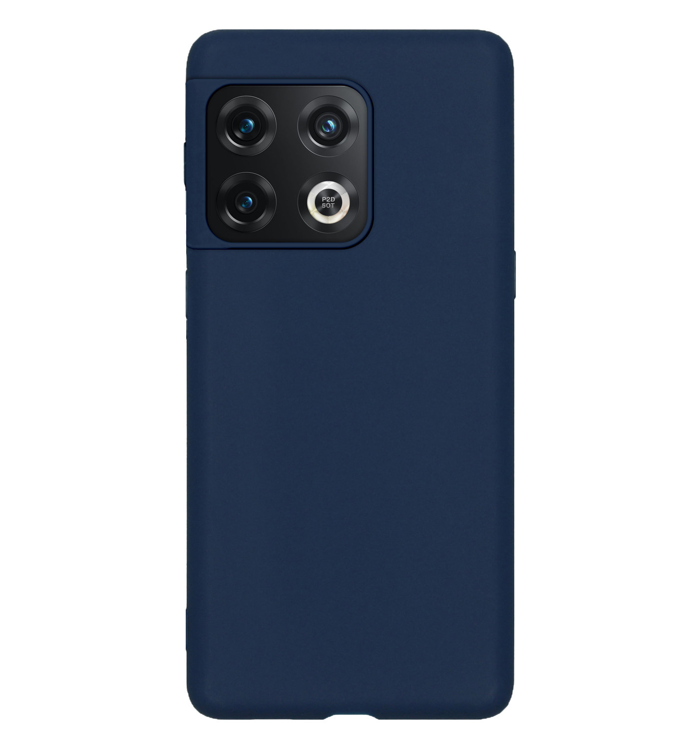 BASEY. Hoes Geschikt voor OnePlus 10 Pro Hoesje Siliconen Back Cover Case Met Screenprotector - Hoesje Geschikt voor OnePlus 10 Pro Hoes Cover Hoesje - Donkerblauw