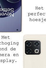 BASEY. Hoes Geschikt voor OnePlus 10 Pro Hoesje Siliconen Back Cover Case Met Screenprotector - Hoesje Geschikt voor OnePlus 10 Pro Hoes Cover Hoesje - Wit