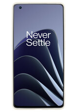 BASEY. Hoes Geschikt voor OnePlus 10 Pro Hoesje Siliconen Back Cover Case Met Screenprotector - Hoesje Geschikt voor OnePlus 10 Pro Hoes Cover Hoesje - Wit
