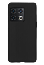 BASEY. Hoes Geschikt voor OnePlus 10 Pro Hoesje Siliconen Back Cover Case Met 2x Screenprotector - Hoesje Geschikt voor OnePlus 10 Pro Hoes Cover Hoesje - Zwart