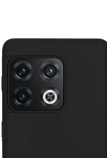 NoXx Hoes Geschikt voor OnePlus 10 Pro Hoesje Cover Siliconen Back Case Hoes Met Screenprotector - Zwart