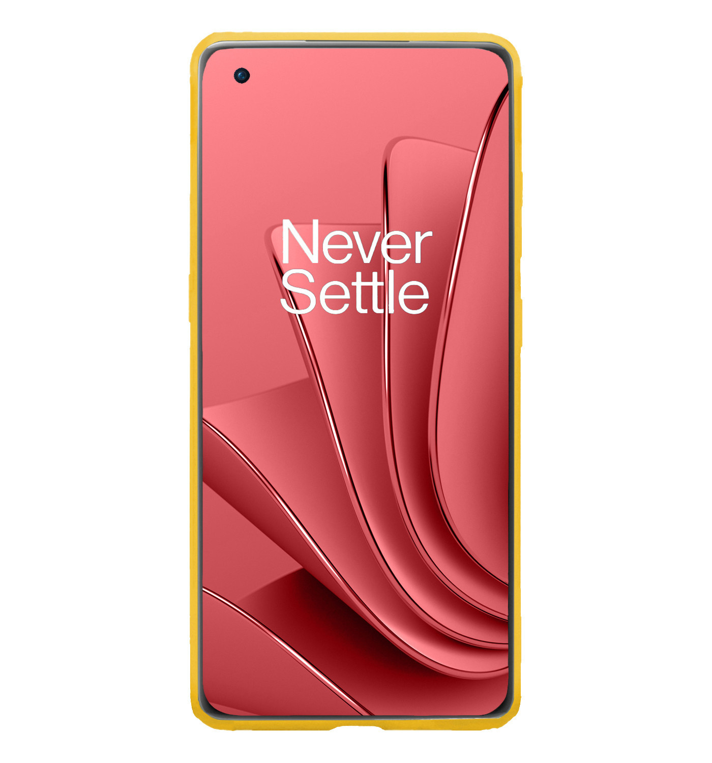 NoXx Hoes Geschikt voor OnePlus 10 Pro Hoesje Cover Siliconen Back Case Hoes Met 2x Screenprotector - Geel
