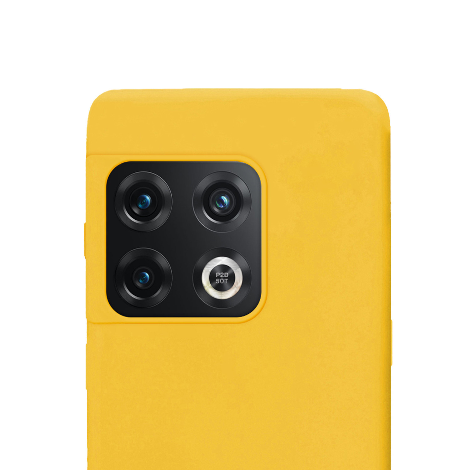 NoXx Hoes Geschikt voor OnePlus 10 Pro Hoesje Cover Siliconen Back Case Hoes Met 2x Screenprotector - Geel