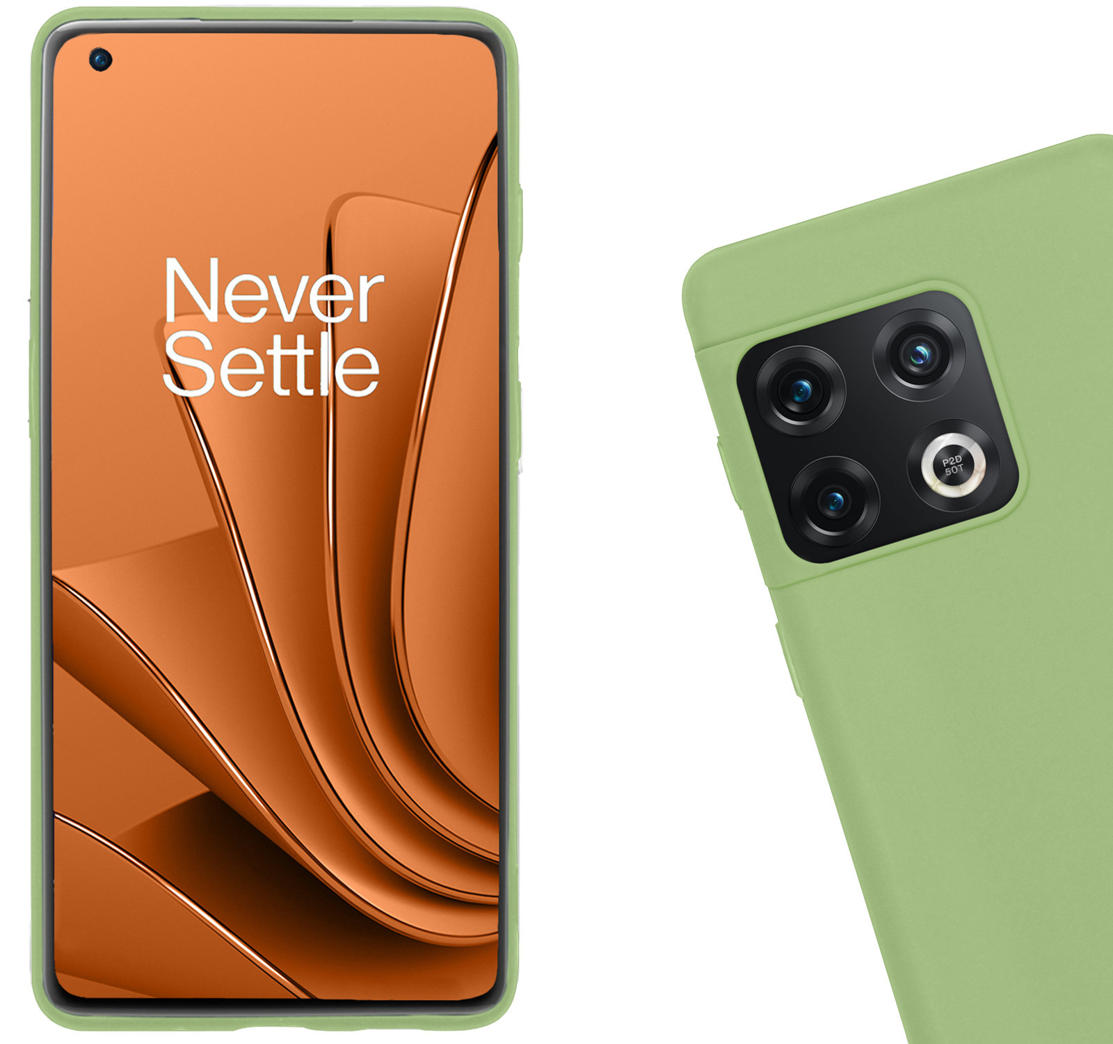 Nomfy Hoesje Geschikt voor OnePlus 10 Pro Hoesje Siliconen Cover Case Met Screenprotector - Hoes Geschikt voor OnePlus 10 Pro Hoes Back Case - Groen