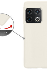 Nomfy Hoesje Geschikt voor OnePlus 10 Pro Hoesje Siliconen Cover Case Met Screenprotector - Hoes Geschikt voor OnePlus 10 Pro Hoes Back Case - Wit