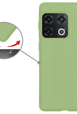 Nomfy Hoesje Geschikt voor OnePlus 10 Pro Hoesje Siliconen Cover Case Met 2x Screenprotector - Hoes Geschikt voor OnePlus 10 Pro Hoes Back Case - Groen