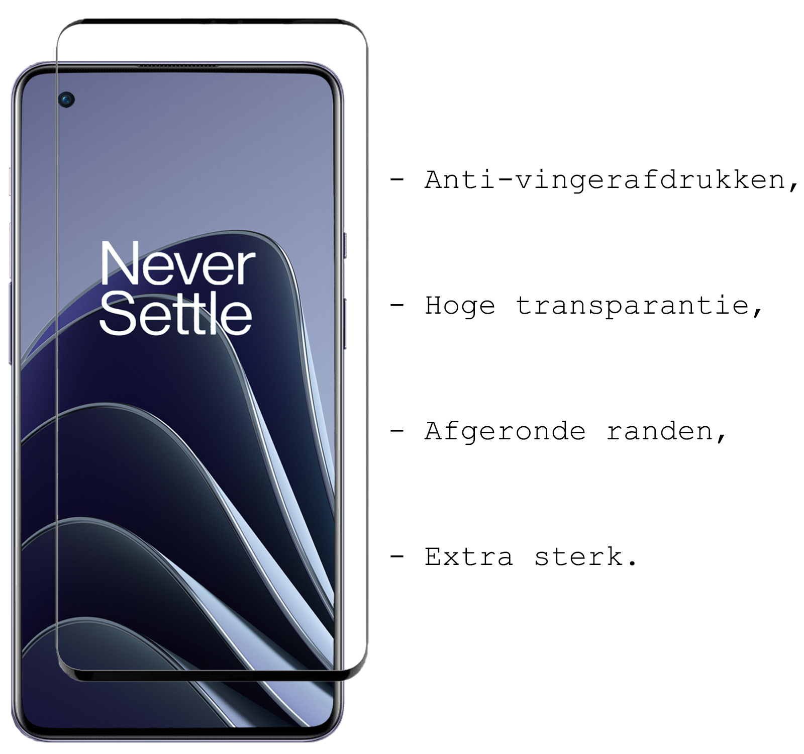 BASEY. Screenprotector Geschikt voor OnePlus 10 Pro Screenprotector Beschermglas Full Cover - Screenprotector Geschikt voor OnePlus 10 Pro Screen Protector Full Cover - 2 Stuks