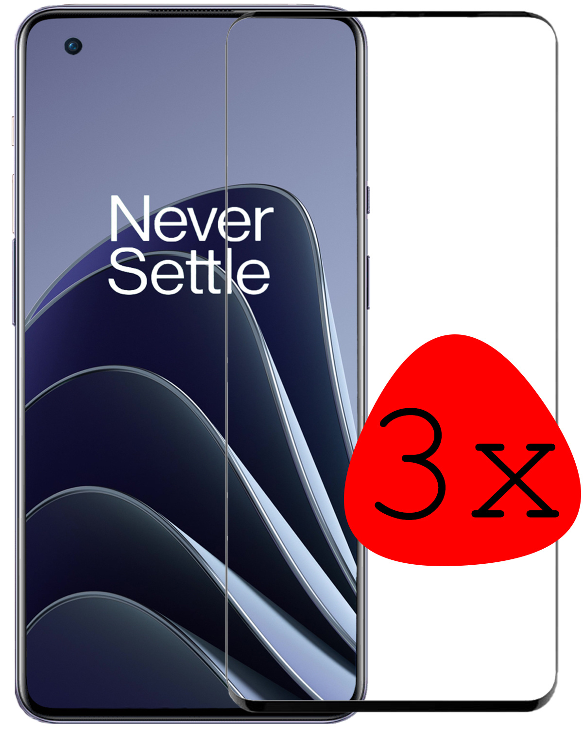 BASEY. Screenprotector Geschikt voor OnePlus 10 Pro Screenprotector Beschermglas Full Cover - Screenprotector Geschikt voor OnePlus 10 Pro Screen Protector Full Cover - 3 Stuks