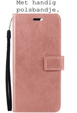 BASEY. OnePlus 10 Pro Hoesje Bookcase - OnePlus 10 Pro Hoes Flip Case Book Cover - OnePlus 10 Pro Hoes Book Case Rose Goud