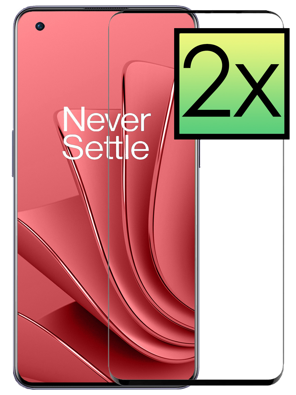 NoXx Screenprotector Geschikt voor OnePlus 10 Pro Screenprotector Tempered Glass Gehard Glas Full Cover - 2x