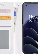 BASEY. Hoes Geschikt voor OnePlus 10 Pro Hoesje Bookcase Hoes Flip Case Book Cover - Hoesje Geschikt voor OnePlus 10 Pro Hoes Book Case Hoesje - Wit