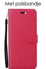NoXx OnePlus 10 Pro Hoesje Bookcase Flip Cover Book Case - Donker Roze