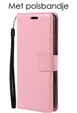 NoXx Hoes Geschikt voor OnePlus 10 Pro Hoesje Book Case Hoes Flip Cover Wallet Bookcase - Lichtroze