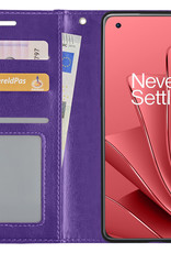 NoXx Hoes Geschikt voor OnePlus 10 Pro Hoesje Book Case Hoes Flip Cover Wallet Bookcase - Paars