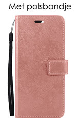 NoXx Hoes Geschikt voor OnePlus 10 Pro Hoesje Book Case Hoes Flip Cover Wallet Bookcase - Rosé goud