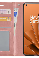 Nomfy OnePlus 10 Pro Hoes Bookcase Rosé Goud - Flipcase Rosé Goud - OnePlus 10 Pro Book Cover - OnePlus 10 Pro Hoesje Rosé Goud