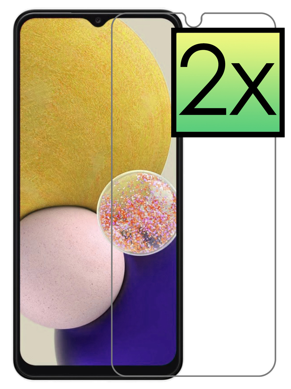 NoXx Screenprotector Geschikt voor Samsung A13 5G Screenprotector Tempered Glass Gehard Glas Beschermglas - 2x