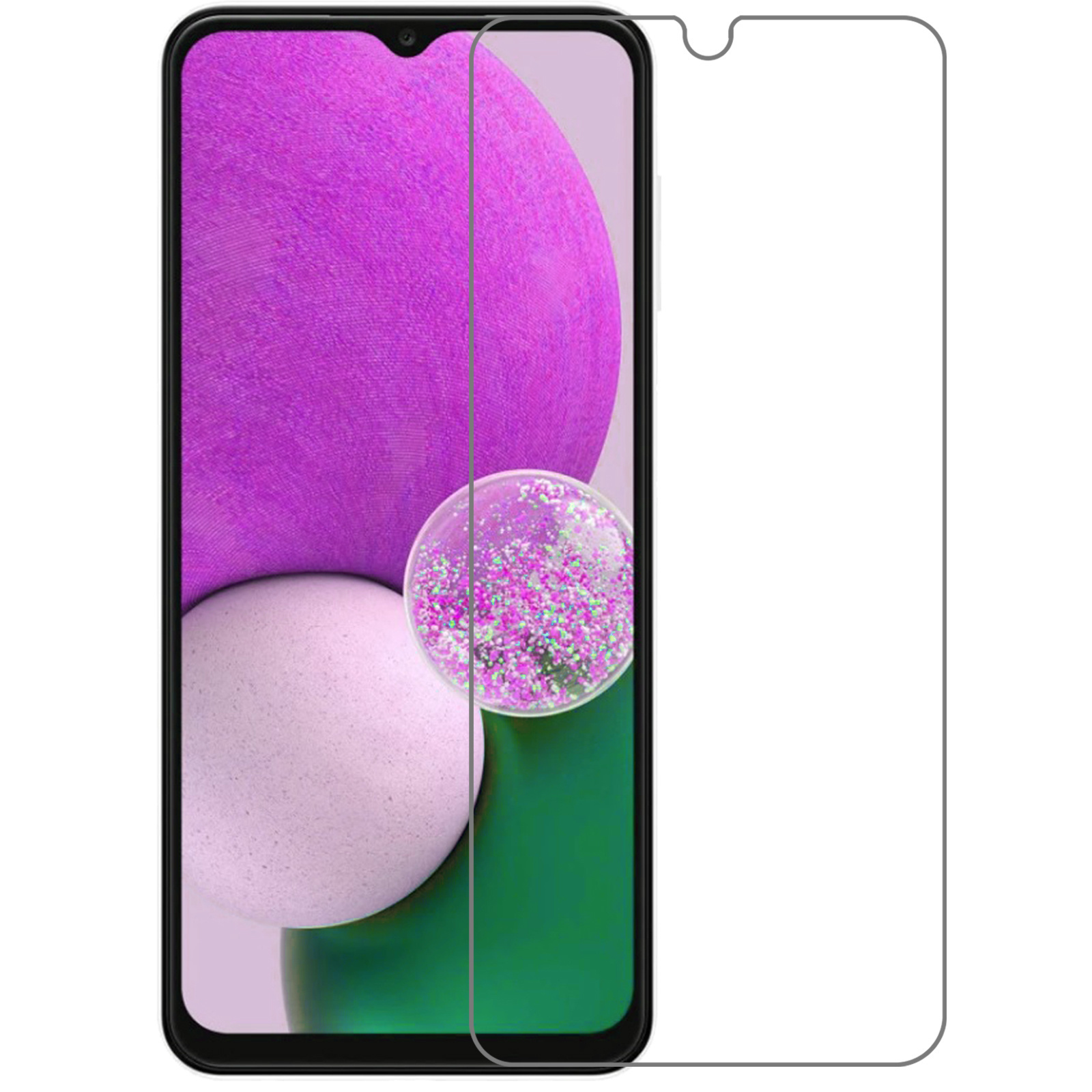 Nomfy Screenprotector Geschikt voor Samsung A13 5G Screenprotector Bescherm Glas Tempered Glass - Screenprotector Geschikt voor Samsung Galaxy A13 5G Screen Protector