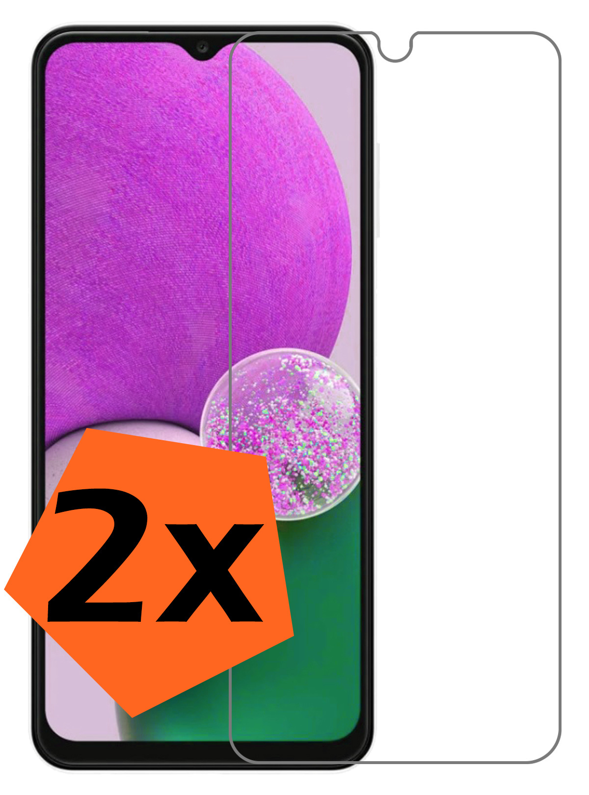 Nomfy Screenprotector Geschikt voor Samsung A13 5G Screenprotector Bescherm Glas Tempered Glass - Screenprotector Geschikt voor Samsung Galaxy A13 5G Screen Protector - 2 PACK