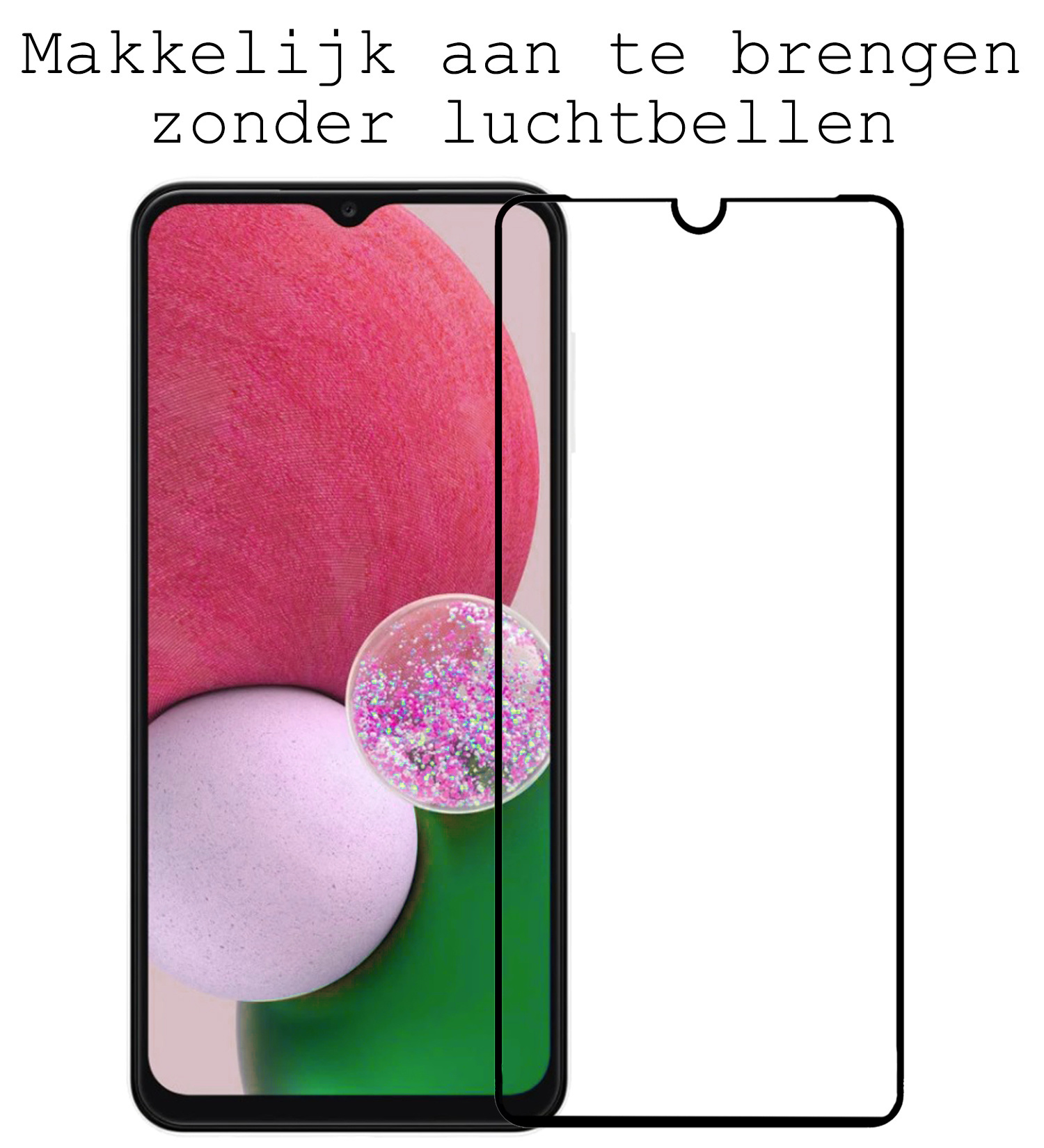 BASEY. Screenprotector Geschikt voor Samsung A13 5G Screenprotector Beschermglas Full Cover - Screenprotector Geschikt voor Samsung Galaxy A13 5G Screen Protector Full Cover - 3 Stuks