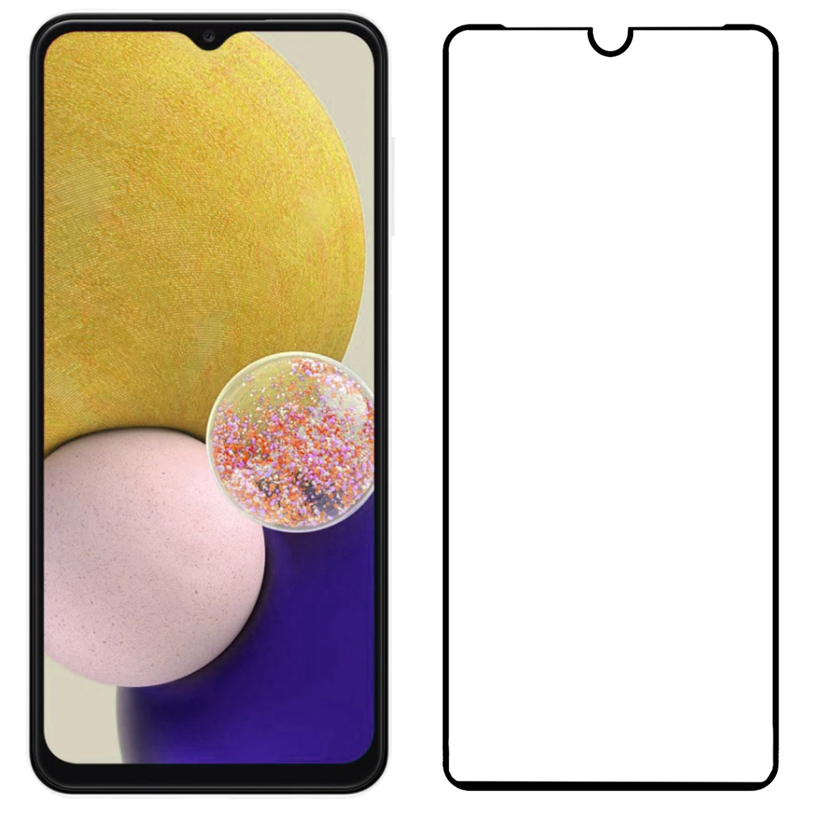 NoXx Screenprotector Geschikt voor Samsung A13 5G Screenprotector Tempered Glass Gehard Glas Full Cover