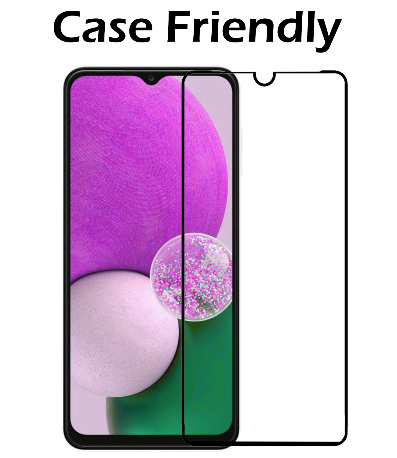 Nomfy Screenprotector Geschikt voor Samsung A13 5G Screenprotector Bescherm Glas - Screenprotector Geschikt voor Samsung Galaxy A13 5G Screen Protector Tempered Glass Full Screen Full Cover - 3 PACK