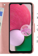 BASEY. Hoes Geschikt voor Samsung A13 5G Hoesje Bookcase Hoes Flip Case Book Cover - Hoesje Geschikt voor Samsung Galaxy A13 5G Hoes Book Case Hoesje - Rosé goud